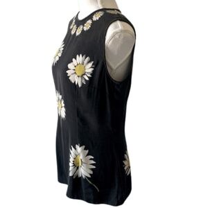 Dolce & Gabbana Black Sleeveless Top w/ Daisies/ Print Size 46